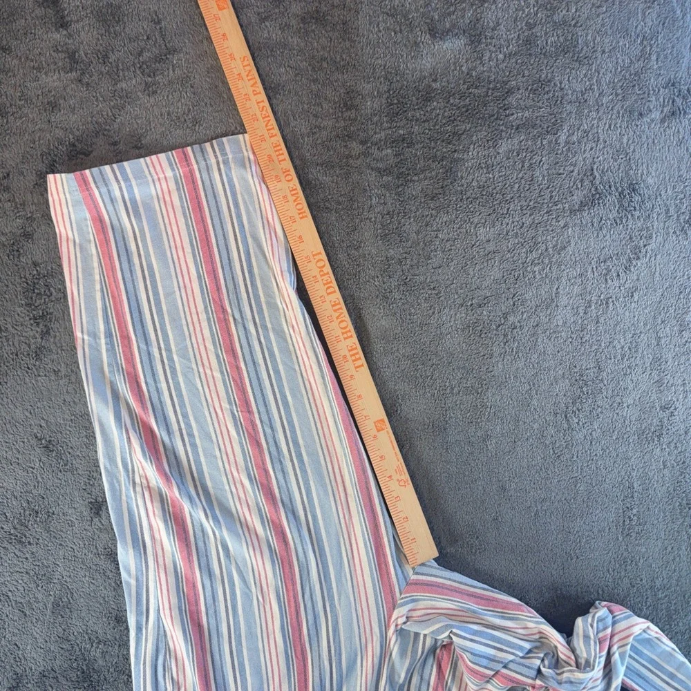 Karen Neuburger Striped Pajama Pants XL Cotton Blend Pink Blue White Soft Stripe